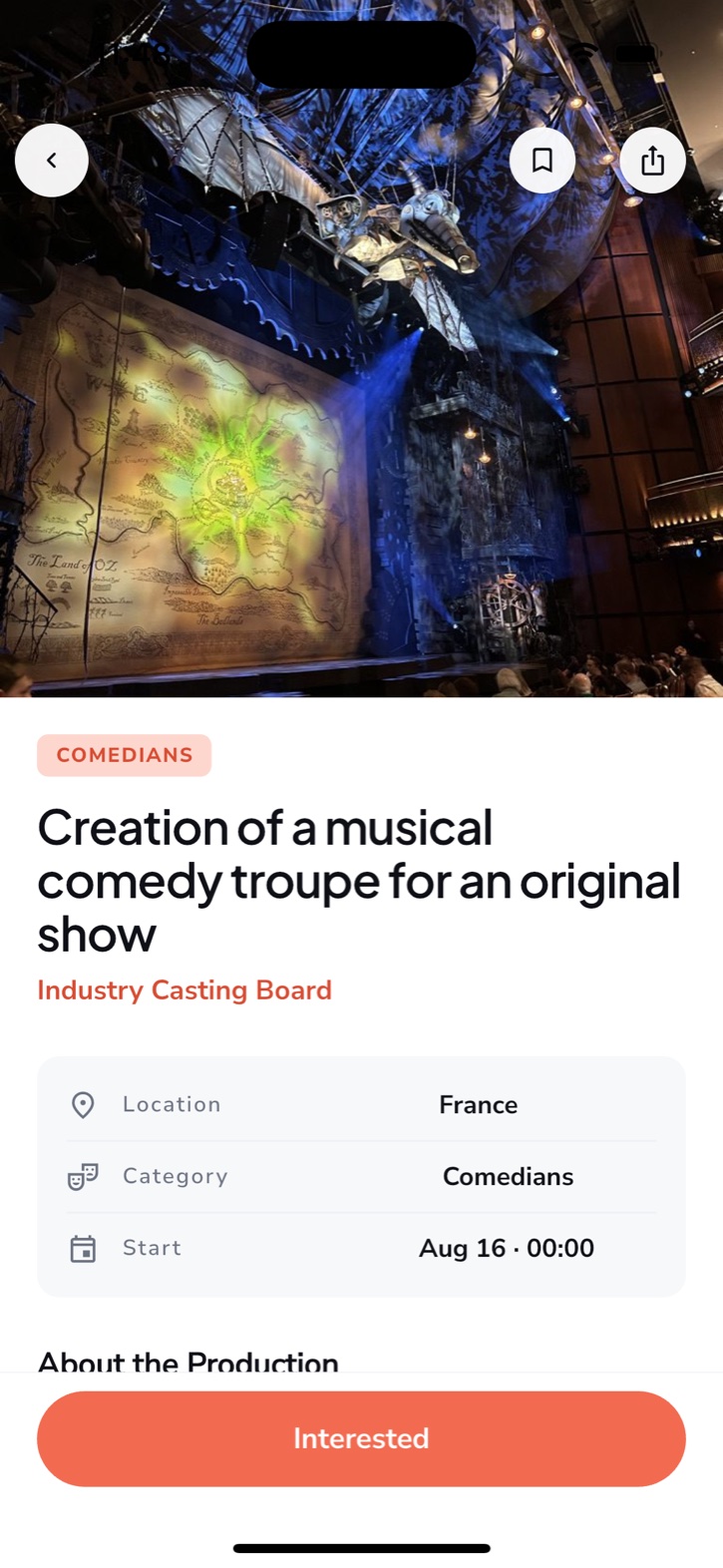 Show United — audition detail