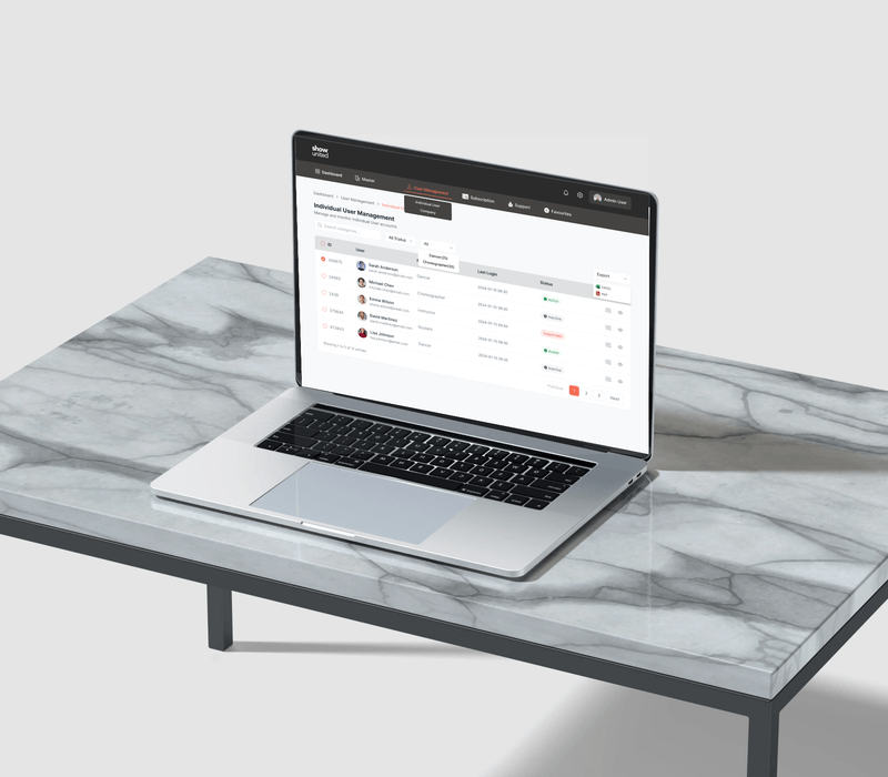 Show United web platform